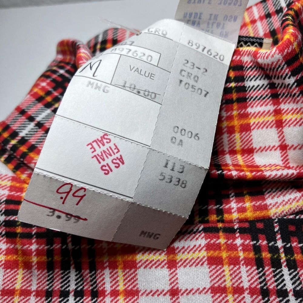 Vintage Deadstock 80s-90s Croquet Club Plaid Mock Turtleneck Size M Made in USA - Picture 4 of 8